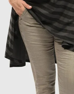 Women Alembika Pants & Skirts<Pinstripe Iconic Stretch Jeans, Ivory
