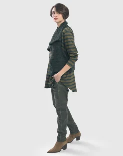 Women Alembika Pants & Skirts<Pinstripe Iconic Stretch Jeans, Green
