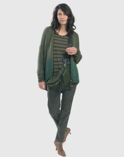 Women Alembika Pants & Skirts<Pinstripe Iconic Stretch Jeans, Green