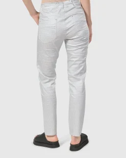 Women Alembika Pants & Skirts<Pinstripe Iconic Stretch Jeans, Silver/White
