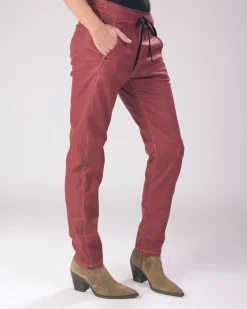 Women Alembika Pants & Skirts<Pinstripe Iconic Stretch Jeans, Wine