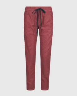 Women Alembika Pants & Skirts<Pinstripe Iconic Stretch Jeans, Wine