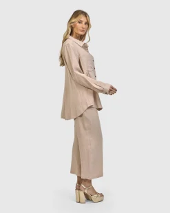 Women Alembika Plus<Recreation Button Down Top, Sand