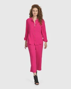 Women Alembika Tops & Tunics<Recreation Button Down Top, Fuchsia