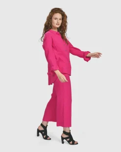 Women Alembika Tops & Tunics<Recreation Button Down Top, Fuchsia