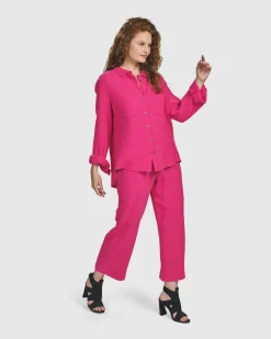 Women Alembika Tops & Tunics<Recreation Button Down Top, Fuchsia