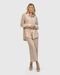 Women Alembika Tops & Tunics<Recreation Button Down Top, Sand