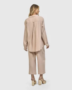 Women Alembika Tops & Tunics<Recreation Button Down Top, Sand