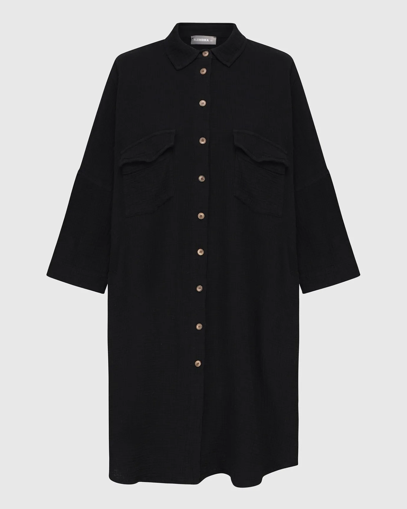 Women Alembika Tops & Tunics<Recreation Shirt Dress, Black