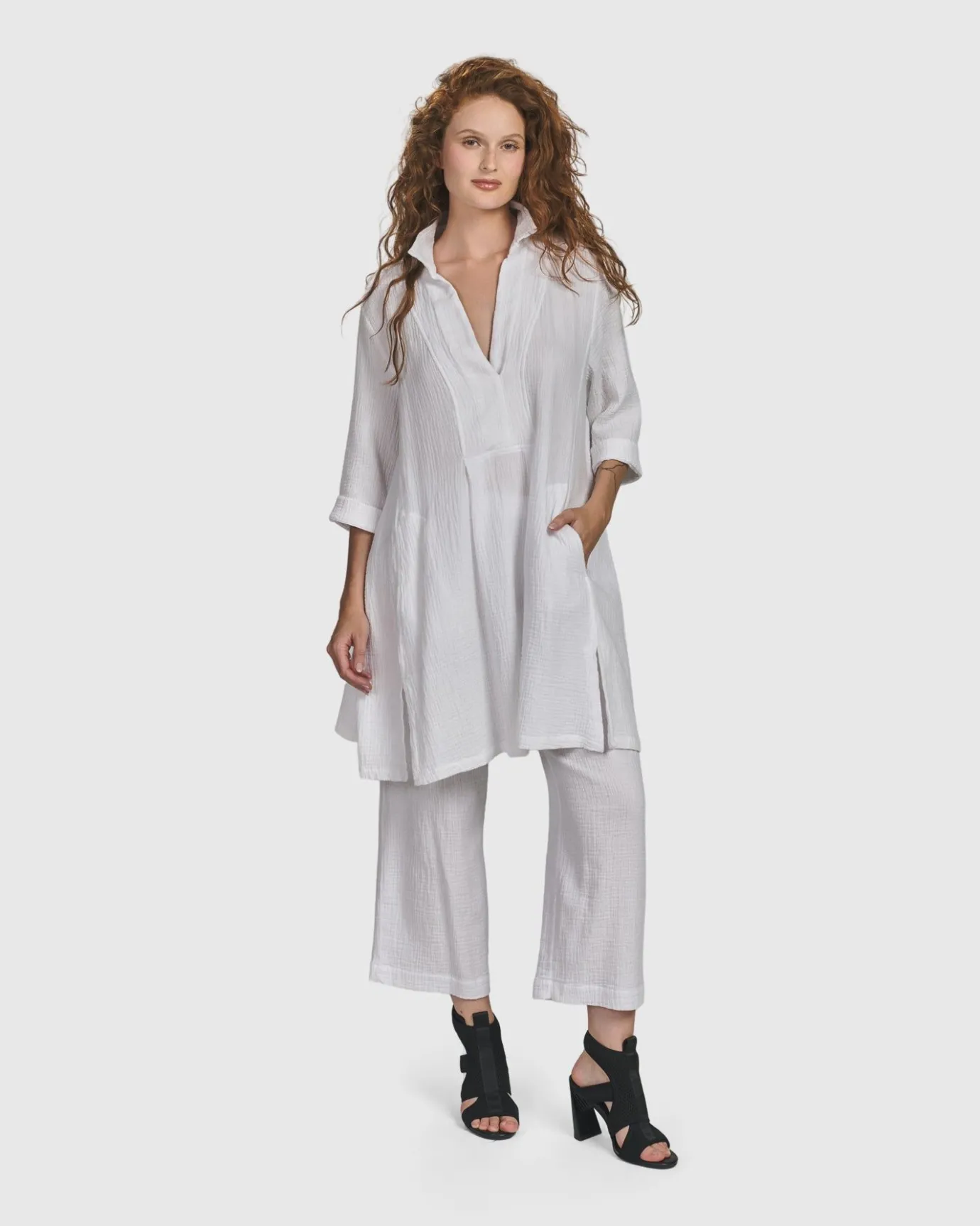 Women Alembika Plus<Recreation Tunic Top, White
