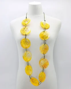 Women Alembika Accessories<Recycled Bottle Painted Necklace, Yellow