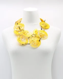 Women Alembika Accessories<Recycled Bottle Painted Necklace, Yellow