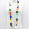 Women Alembika Accessories<Recycled Wood Square Beads Necklace, Multicolor