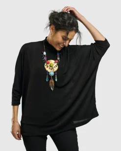 Women Alembika Plus<Rookie Mockneck Top, Black