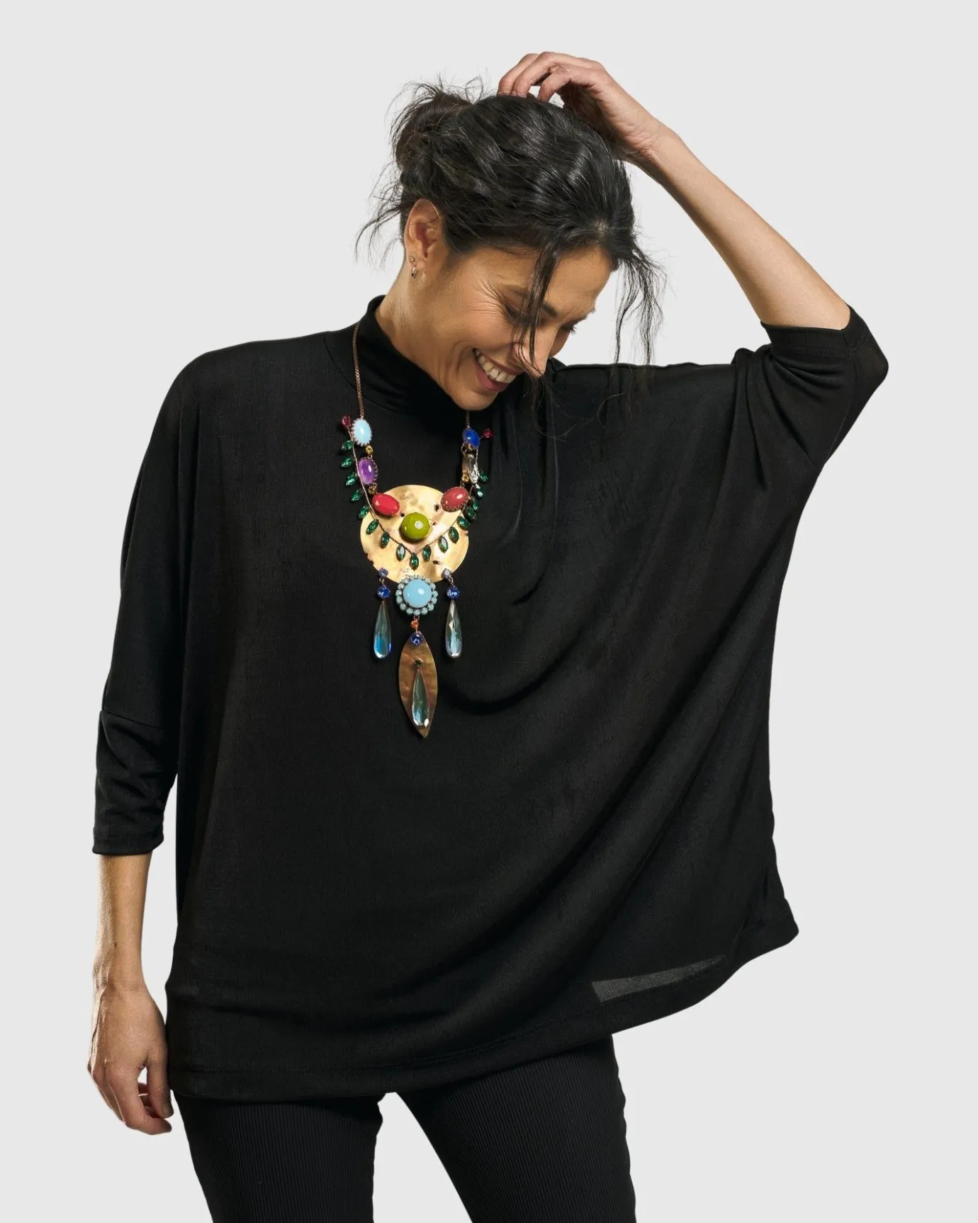 Women Alembika Plus<Rookie Mockneck Top, Black