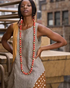 Women Alembika Accessories<Round Beads Necklace - Duo (Orange)
