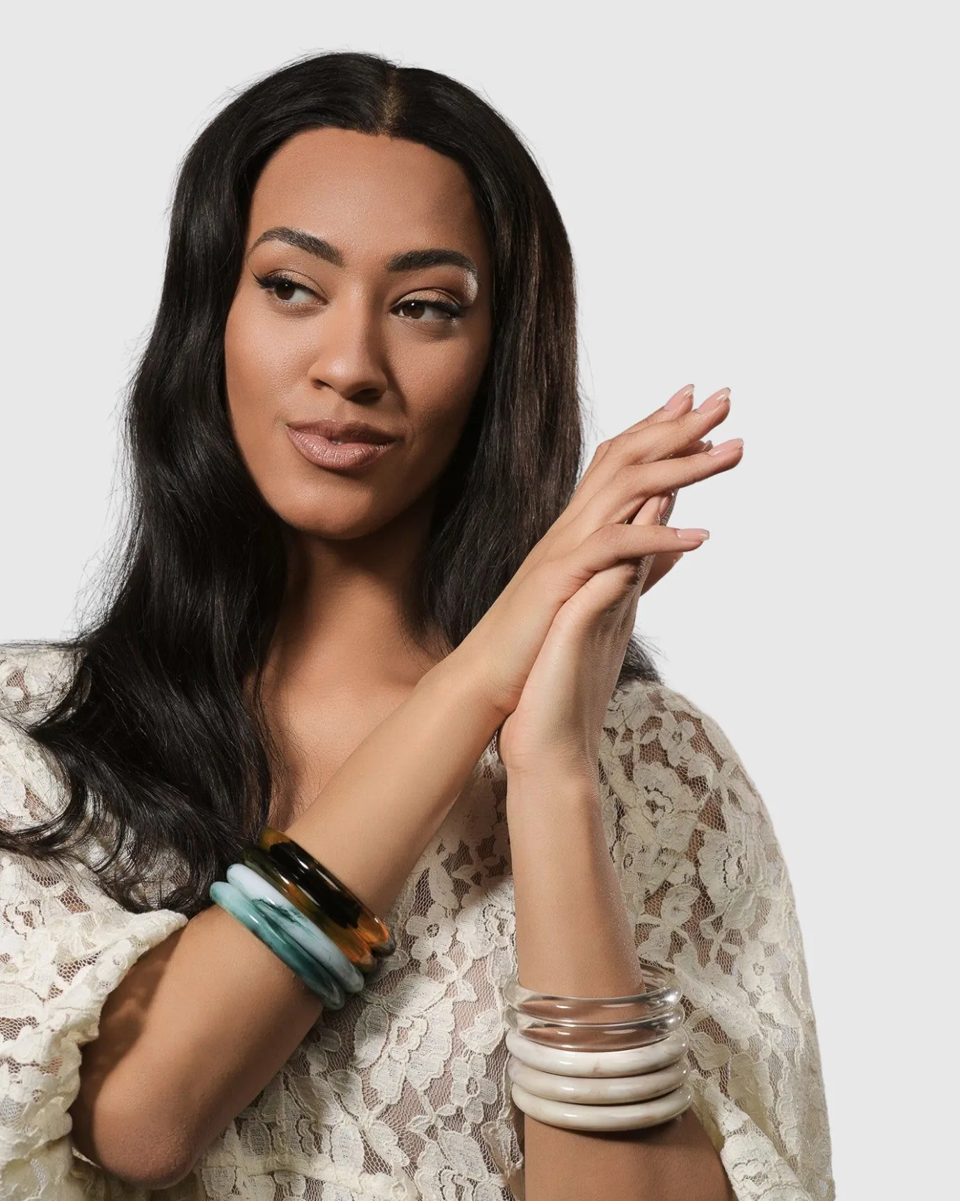 Women Alembika Accessories<Rounded Bangle Bracelet, Jade