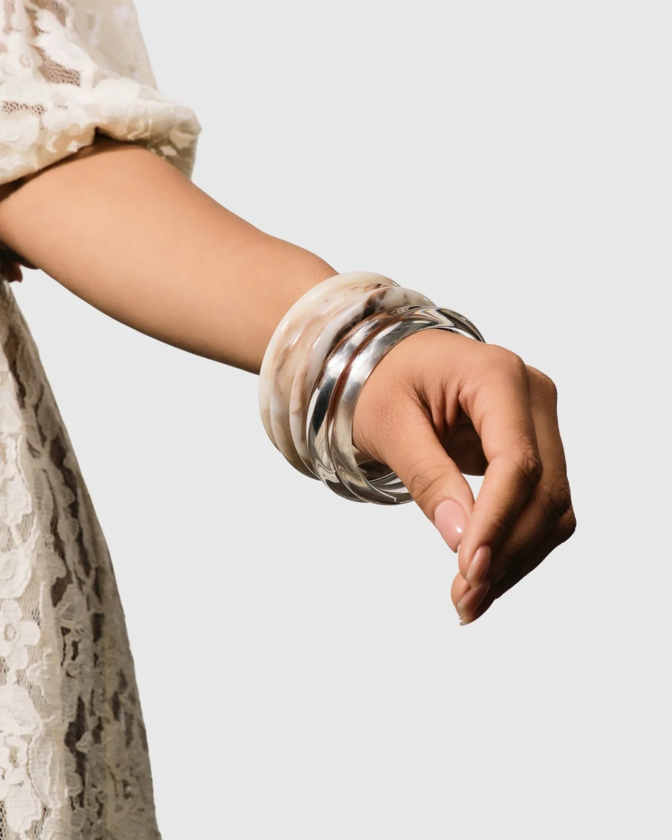 Women Alembika Accessories<Rounded Bangle Bracelet, Oat