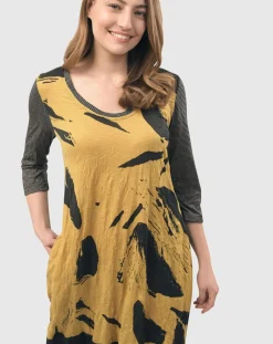 Women Alembika Dresses<Ru Crinkle Cocoon Dress, Yellow