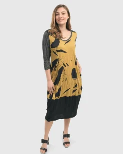 Women Alembika Plus<Ru Crinkle Cocoon Dress, Yellow