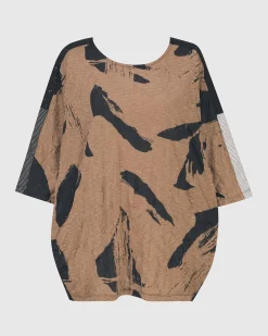 Women Alembika Plus<Ru Crinkle Dolman Top, Sepia