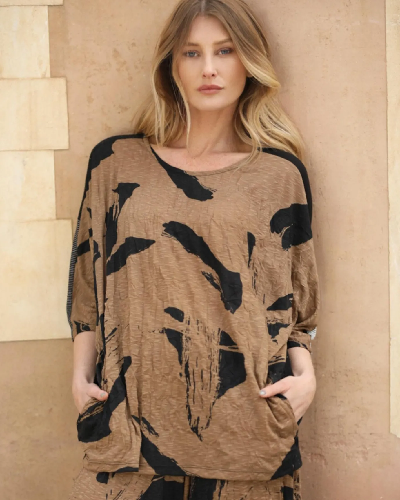 Women Alembika Tops & Tunics<Ru Crinkle Dolman Top, Sepia