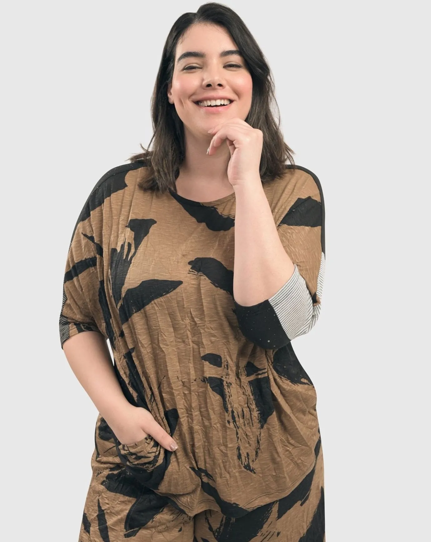 Women Alembika Tops & Tunics<Ru Crinkle Dolman Top, Sepia