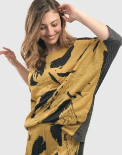 Women Alembika Plus<Ru Crinkle Dolman Top, Yellow
