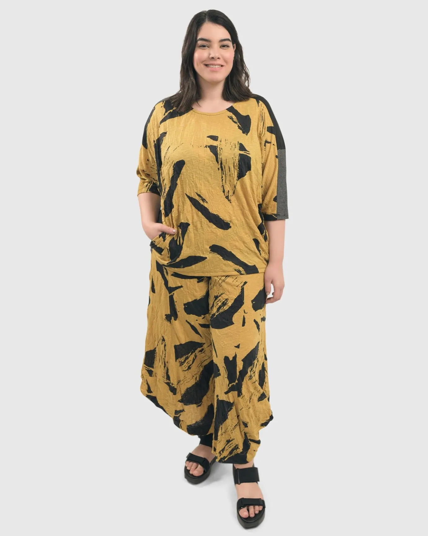 Women Alembika Tops & Tunics<Ru Crinkle Dolman Top, Yellow