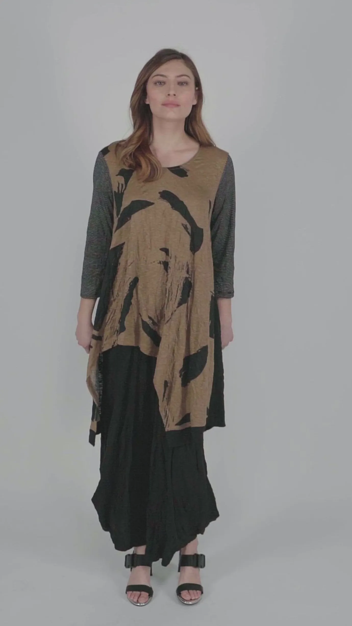Women Alembika Tops & Tunics<Ru Hi-Lo Crinkle Tunic Top, Sepia