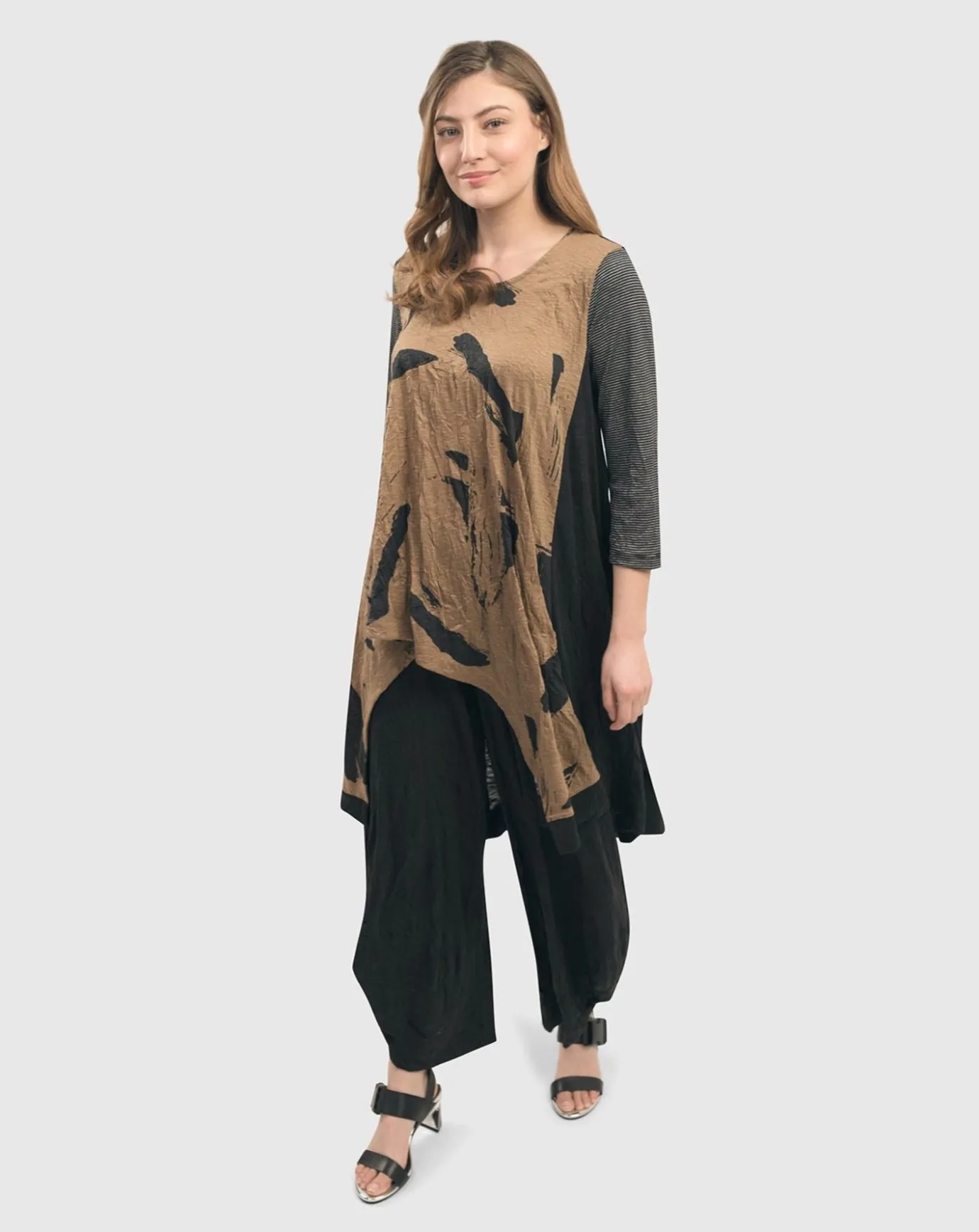 Women Alembika Tops & Tunics<Ru Hi-Lo Crinkle Tunic Top, Sepia