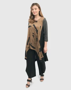 Women Alembika Plus<Ru Hi-Lo Crinkle Tunic Top, Sepia