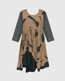 Women Alembika Plus<Ru Hi-Lo Crinkle Tunic Top, Sepia