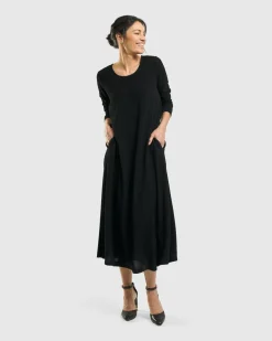 Women Alembika Plus<Sabrina A-Line Dress, Black