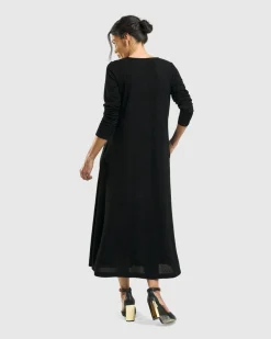 Women Alembika Dresses<Sabrina A-Line Dress, Black