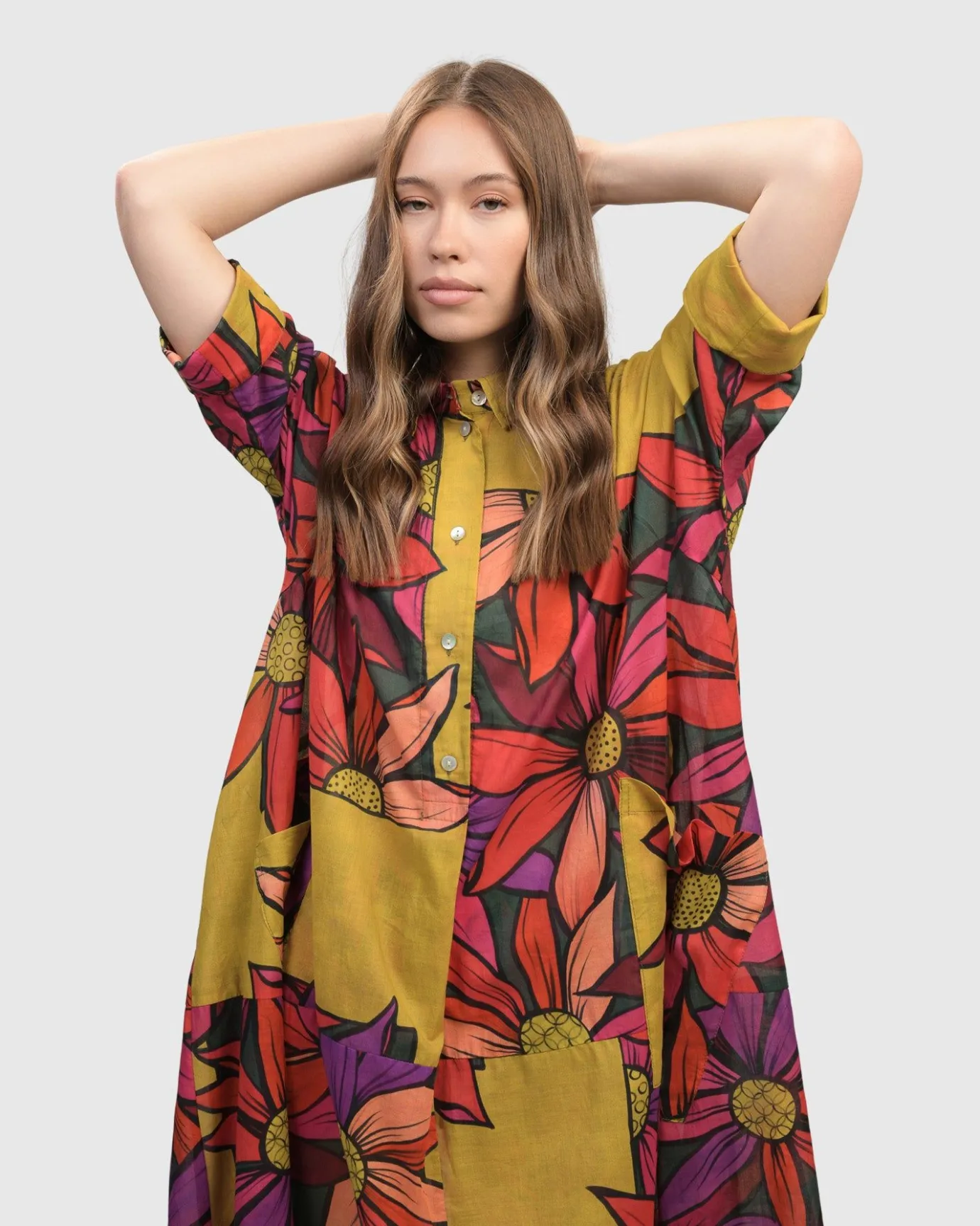 Women Alembika Plus<Saffron Shirt Dress, Bouquet