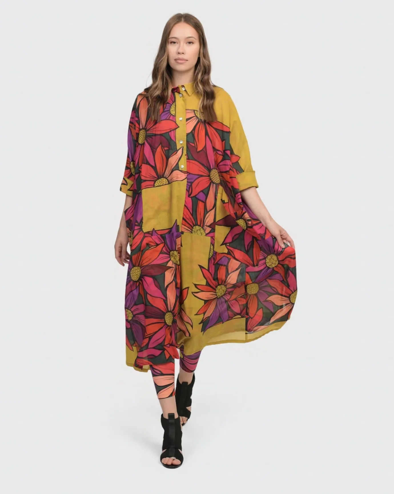 Women Alembika Plus<Saffron Shirt Dress, Bouquet