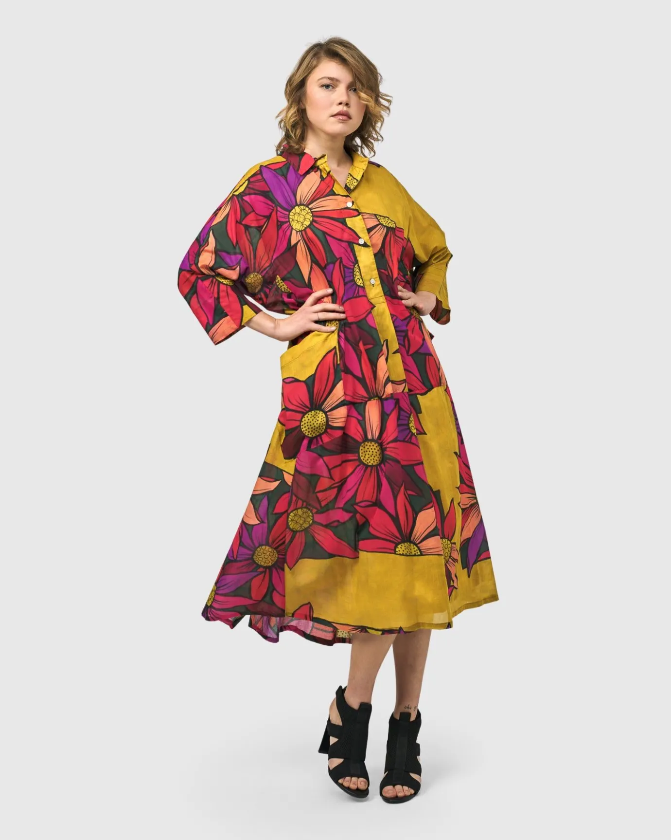 Women Alembika Plus<Saffron Shirt Dress, Bouquet