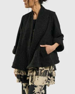 Women Alembika Plus<Sagittarius A-Line Jacket, Charcoal