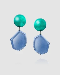 Women Alembika Jewelry<Sea & Sky Drop Earrings, Green/Blue