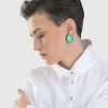 Women Alembika Accessories<Sea Faceted Clip Earrings, Green