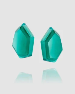 Women Alembika Accessories<Sea Faceted Clip Earrings, Green