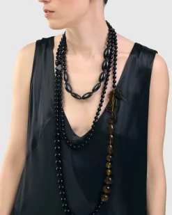 Women Alembika Accessories<Seahorse Bead Necklace, Tortoise/Black