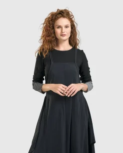 Women Alembika Dresses<Shelley Apron Dress, Black