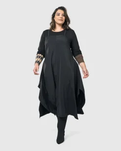 Women Alembika Dresses<Shelley Apron Dress, Black