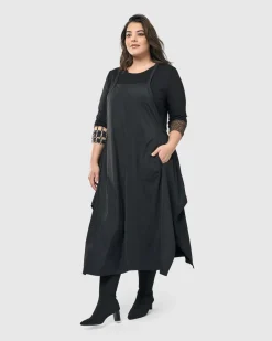 Women Alembika Dresses<Shelley Apron Dress, Black