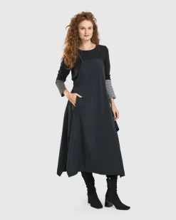Women Alembika Dresses<Shelley Apron Dress, Black