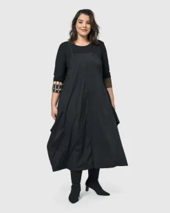Women Alembika Plus<Shelley Apron Dress, Black