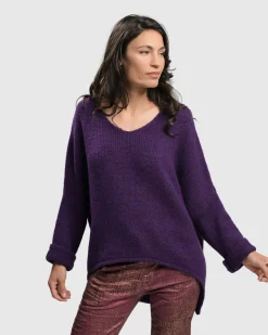 Women Alembika Sweaters & Cardigans<Siesta Oversized Sweater, Purple