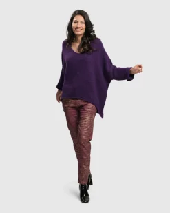 Women Alembika Sweaters & Cardigans<Siesta Oversized Sweater, Purple